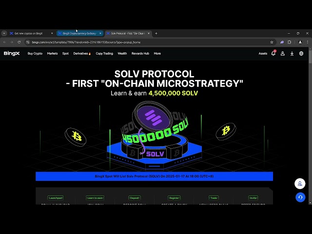 BingX - Protocole Solv 4 000 000 SOLV | Gagner de l'argent : trading de paires H/USDT