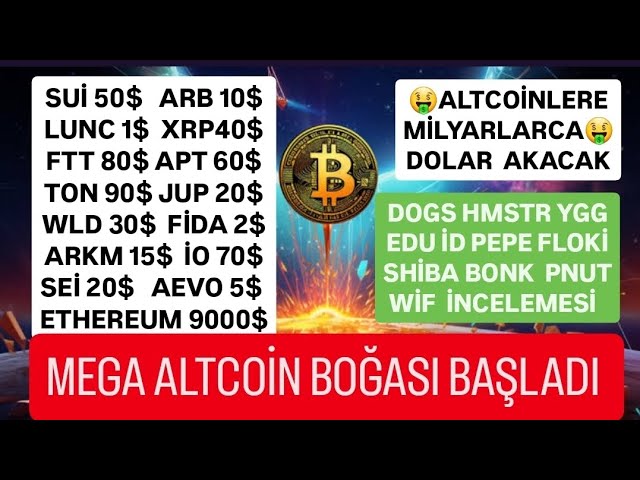 MEGA ALTCOİN BOĞASI BAŞLADI🚨#SUİ XRP APT WLD İO FTT LUNC ARKM HMSTR DOGS PEPE FLOKİ BONK İNCELEMESİ