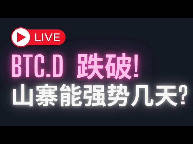 比特幣市佔跌破! 山寨幣能強勢幾天?