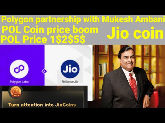 POL-Münze neueste Partnerschaft mit Mukesh Ambani Reliance Jio