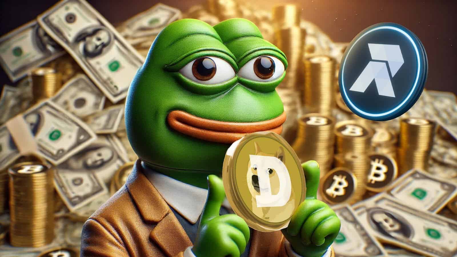 Dogecoin 고래는 PEPE 및 Solana Memecoins에 대한 RCO 금융을 목표로 투자 전략을 전환합니다.