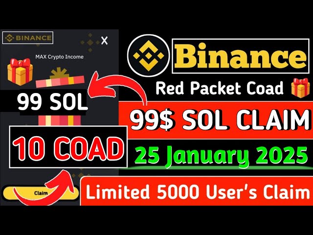 Binance Red Packet code in Binance Today Claim USDT BTC TON Red packet code 25 Jan 2025