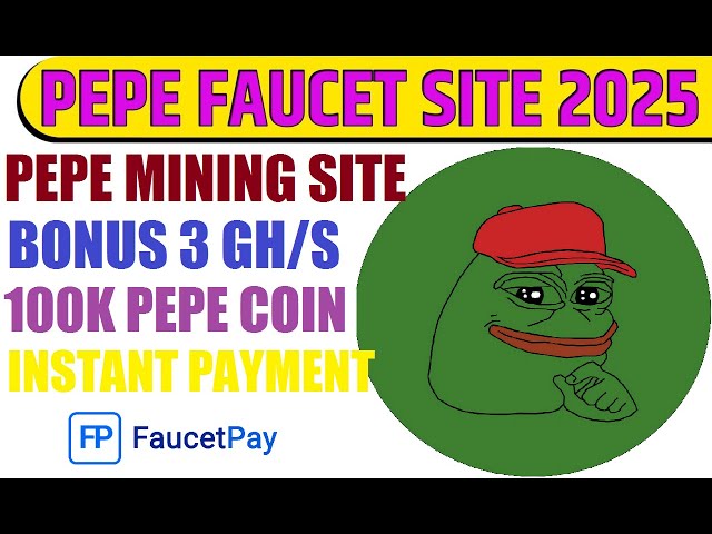 Gagnez GAT GAGE ​​PEPE COIN || Nouveau site d'exploitation d'exploitation Faucetpay Pepe 2025 || Bonus 3 gh / s || Paiement instantané