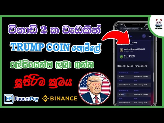 Free trump coin earning bot sinhala | free trump coin eran sinhala 2025 #trump #free_money_earning