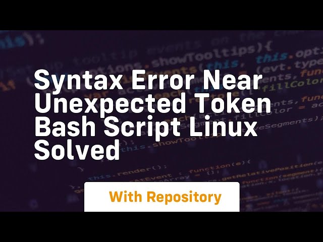 예상치 못한 토큰 bash 스크립트 근처의 구문 오류 Linux가 해결되었습니다