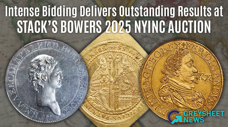 Les galeries de Bowers de Stack atteignent 12 398 470 $ sur les prix totaux réalisés lors de la vente aux enchères de la convention numismatique internationale de New York