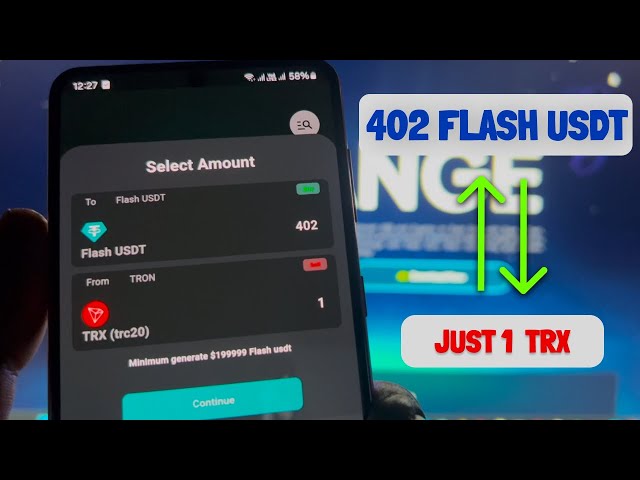 402フラッシュUSDTのみ1 TRX ||フラッシュUSDTを作成する方法