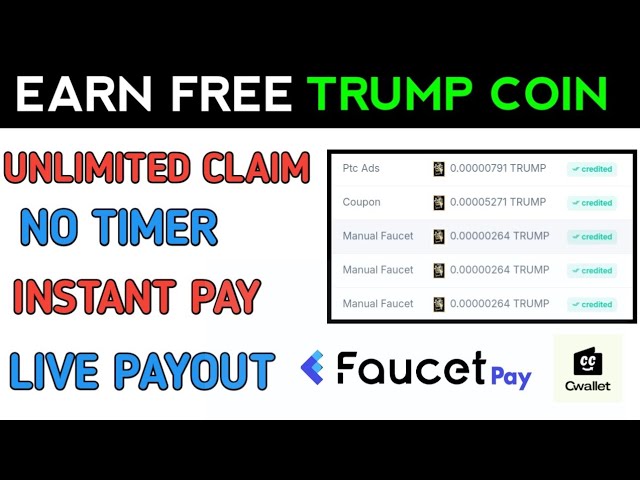 Gagnez gratuitement Trump Coin | FaucetPay | Aucun robinet de minuterie | Gagnez la crypto gratuite | Paiement en direct