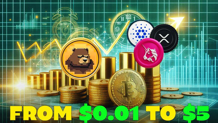 XRP, ADA, UNI 토큰 안정성을위한 투쟁, BeerBear Meme Token은 500 배의 이익을 목표로하는 모멘텀을 얻습니다.