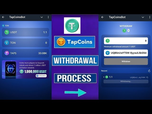 TapCoin USDT撤回| TapCoin USDTはTonkeeperに撤退します|タップコインの引き出し|タップコインエアドロップ