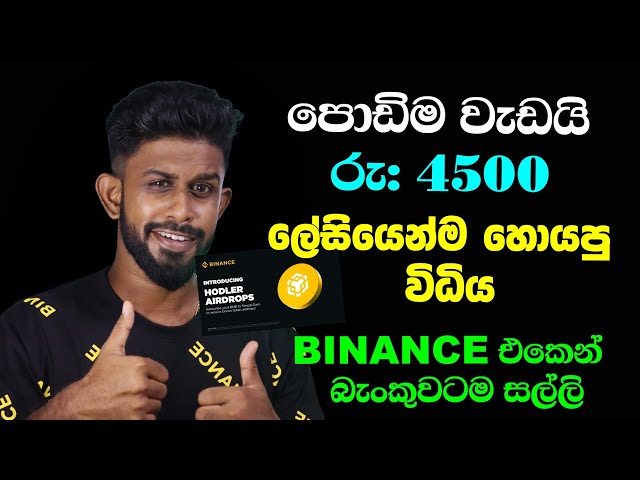 賺錢binance hodler airdrop |貝拉硬幣|最好的在線工作2025 | Emoney Sinhala