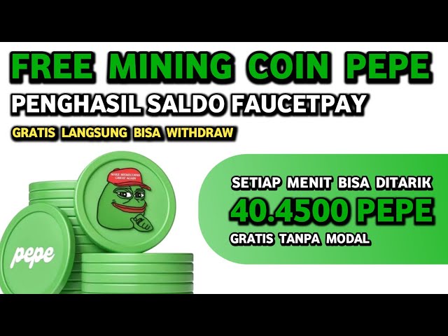 Monnaie d'exploitation gratuite Pepe Free - Producteur de FaucetPay Balance