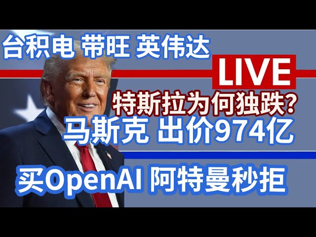 ライブ：Hang Seng Nasdaq Live Broadcast Bitcoin | Openaiの入札974億、Atmanは即座に拒否しました|