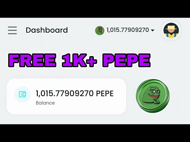 Täglich verdienen 1k Pepe Münze | Pepe Coin Earning Site | Wasserhahn verdienen | Kostenloses Krypto verdienen | Pepe -Münze