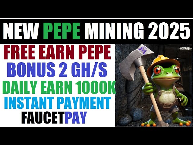 Wie man Pepe Coin verdient | Kostenlose Pepe Faucet Mining Site | Bonus 2GH/s Power | Sofortige Zahlung Wasserhahn