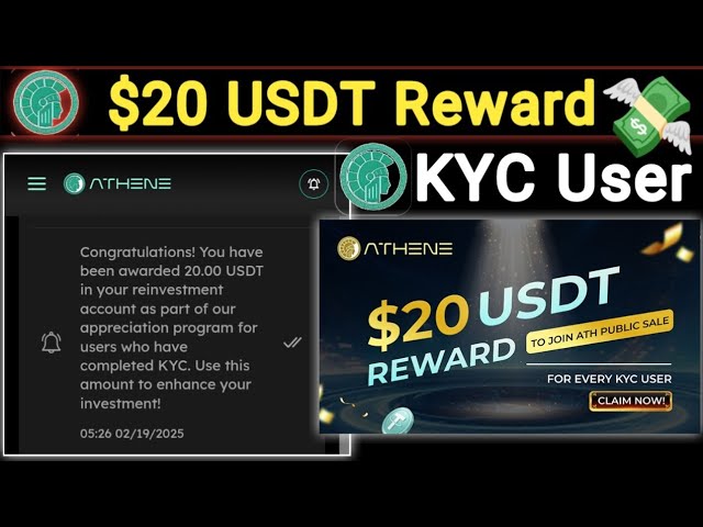 ATHENA Network New Update || Récompense de 20 $ USDT sur ATHENA VENTE publique complète KYC