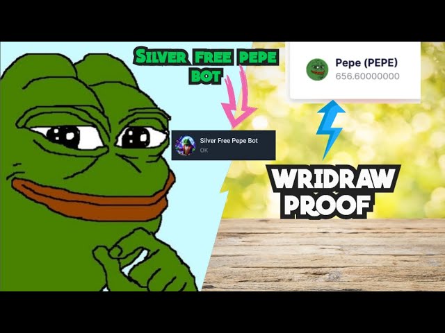 Bot télégramme Pepe Free Silver Per Reffer 300 Gagner et Wridraw Proof