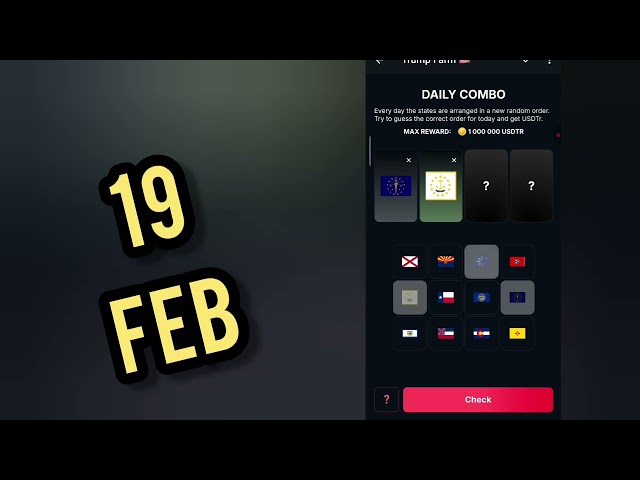 Trump Farm Daily Combo 19 février | Aujourd'hui combo quotidien Trum Farm | Trump Farm | AGP