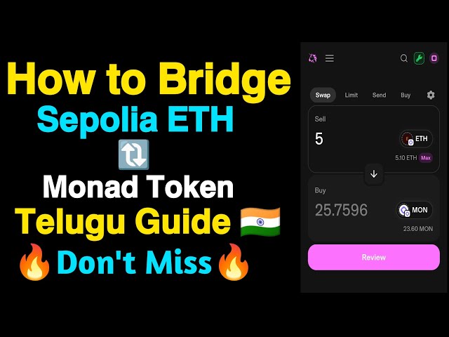 Wie man Sepolia ETH zu Monad Token | überbrücken | Mobile Guide (Telugu)