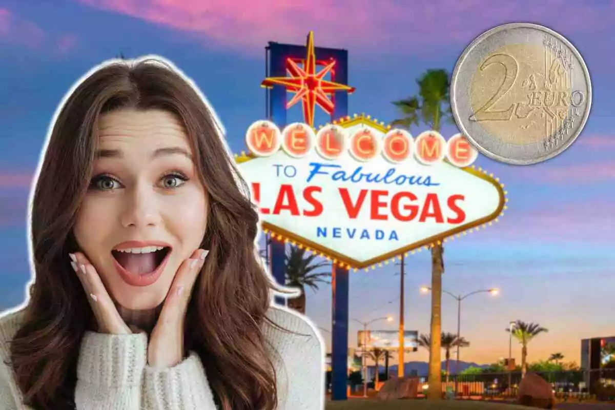 Ceci est la pièce de 2-Euro qui vous emmène à Las Vegas