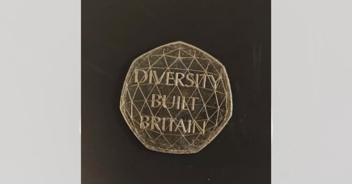 2020 Queen Elizabeth II 50p coin commemorating the diversity built in Britain