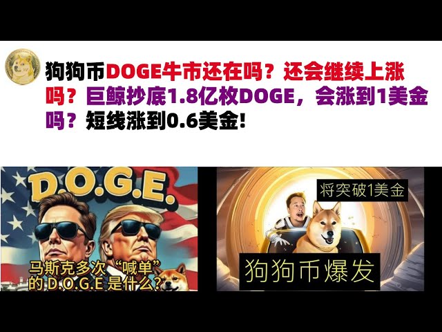 Dogecoin Doge의 황소 시장이 아직 거기에 있습니까? 계속 상승할까요? 거대한 고래는 바닥에 1 억 8 천만 개의 개를 사고 US $ 1로 증가할까요? 단기 $ 0.6 #Doge Coin #Muske Dogecoin #Doge Market Analysis로 단기 상승!