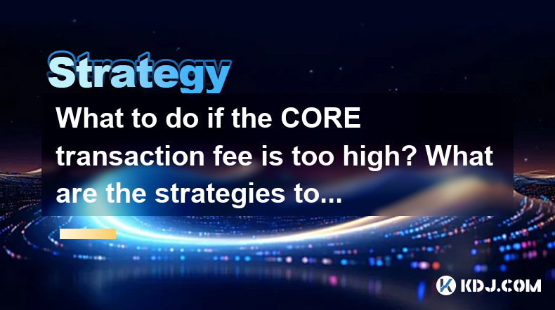 What to do if the CORE transaction fee is too high? What are the strategies to reduce costs? What to do if the CORE transaction fee is too high? What are the strategies to reduce costs?