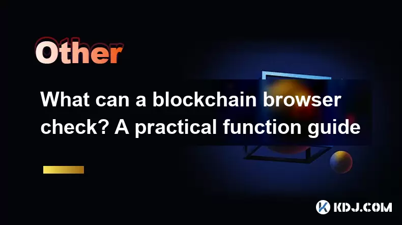 What can a blockchain browser check? A practical function guide What can a blockchain browser check? A practical function guide