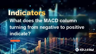 What does the MACD column turning from negative to positive indicate? What does the MACD column turning from negative to positive indicate?