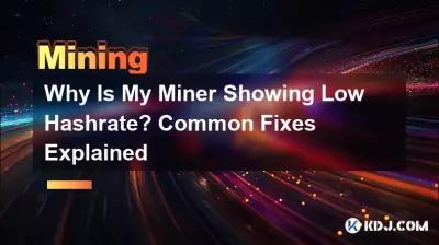 為什麼我的礦機顯示算力低?常見修復說明 為什麼我的礦機顯示算力低?常見修復說明